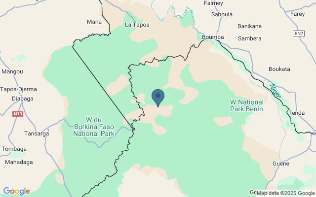 Kaart met locatie W National Park